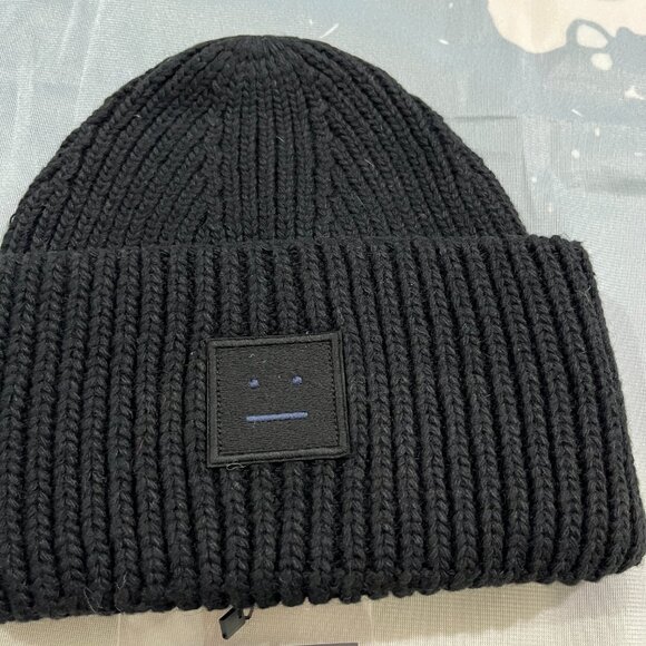 Acne Studios Black Knitted Beanie main image 5